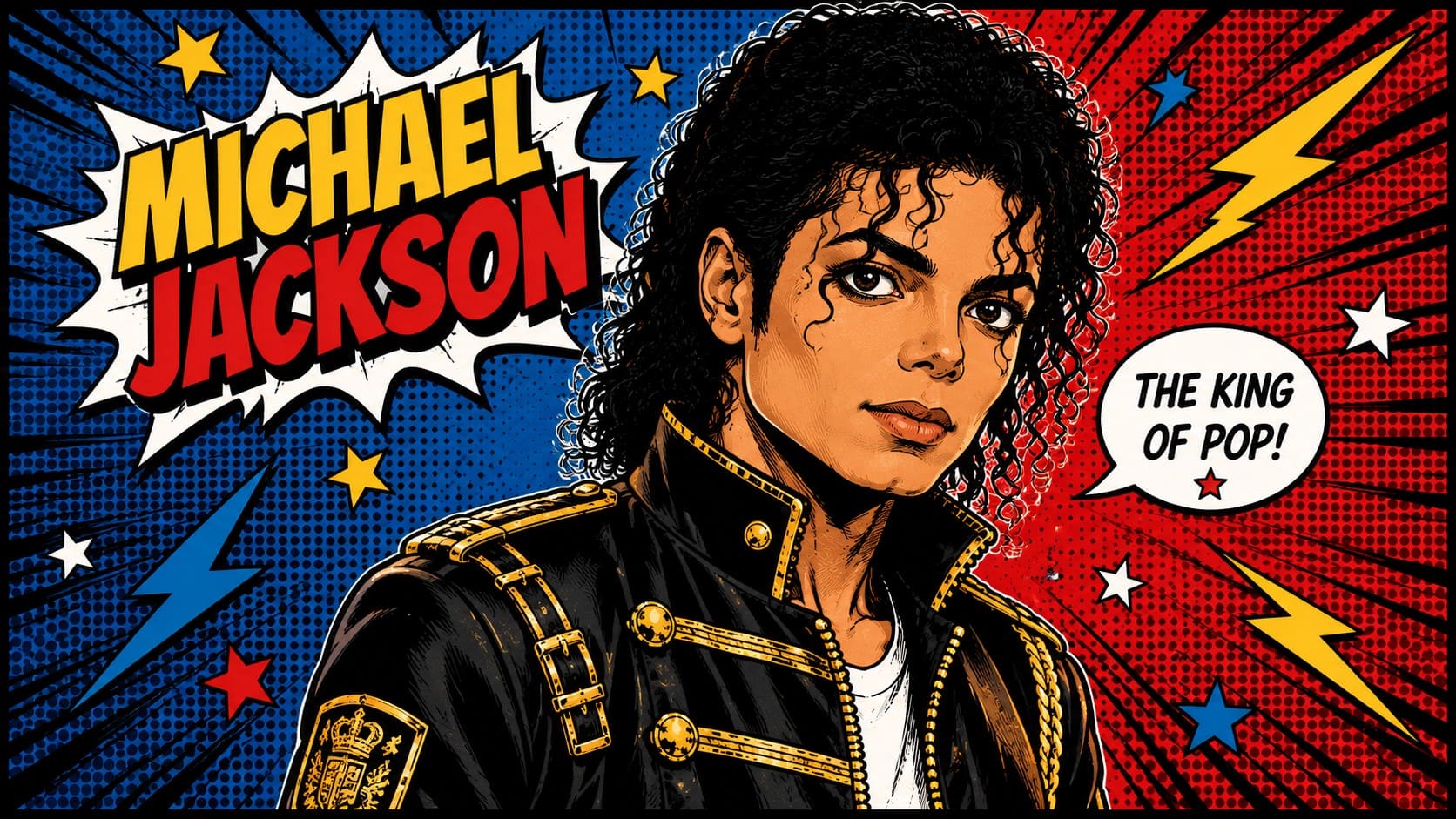 Caricatura estilo cómic de Michael Jackson
