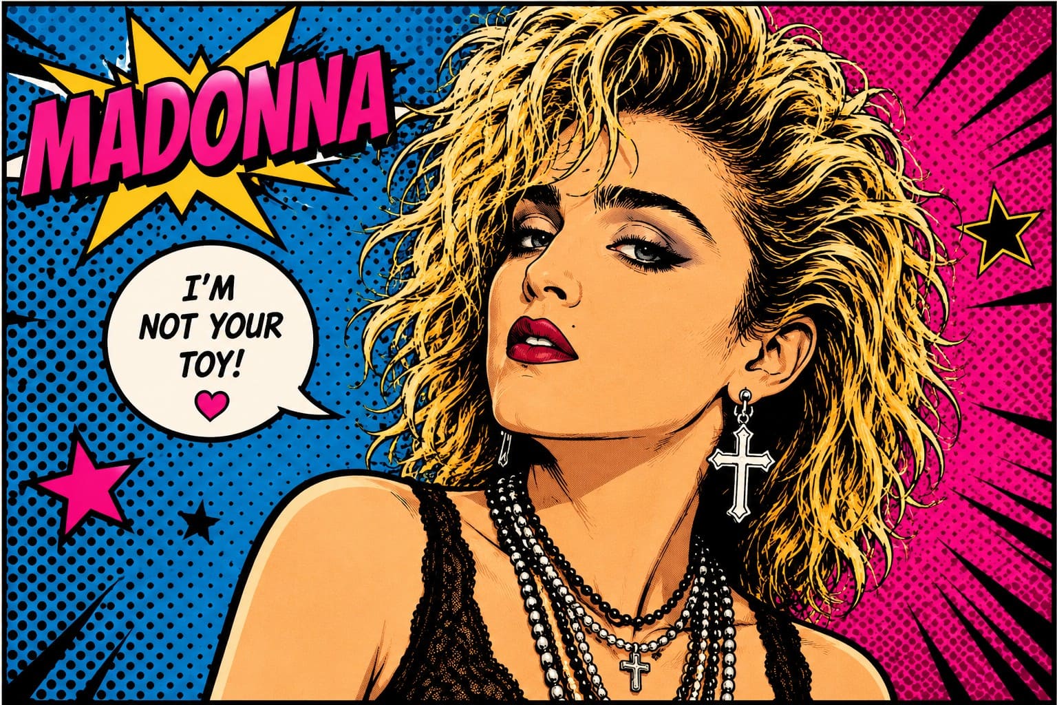Caricatura estilo cómic de Madonna